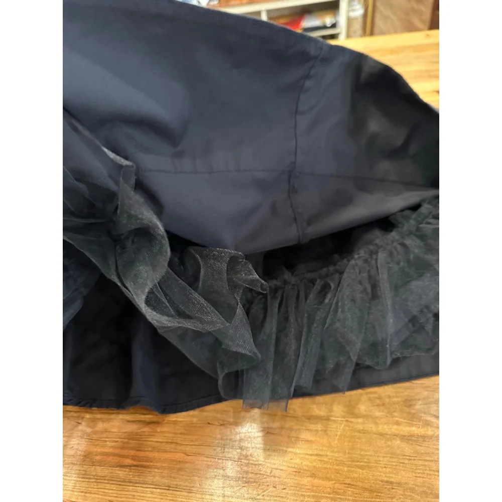 RESET Black Corset Mini Dress Size Large Goth Grunge Tulle - Picture 9 of 13